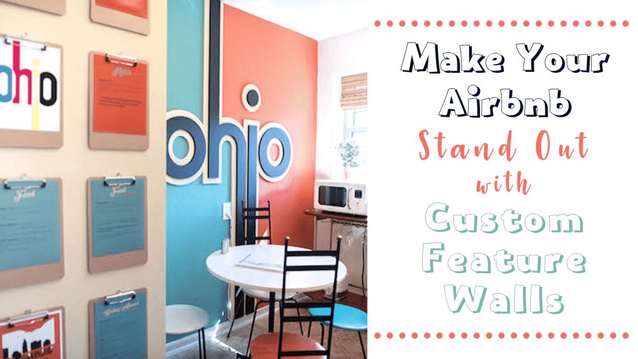 Feature walls that show hometown pride in this Columbus Ohio Airbnb