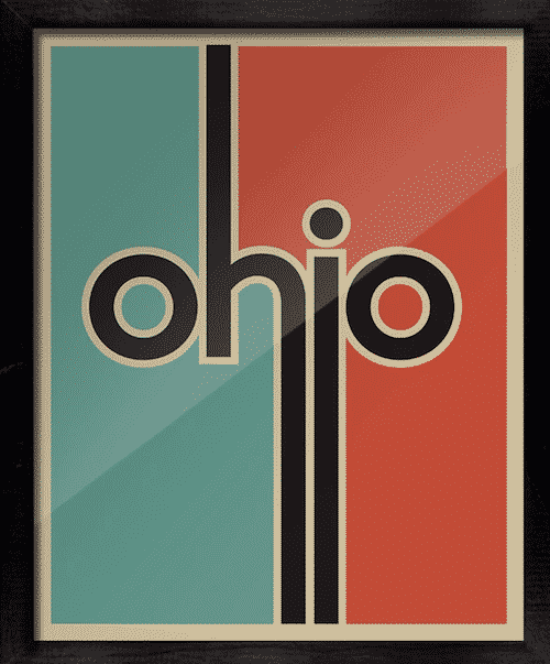 Ohio vintage print