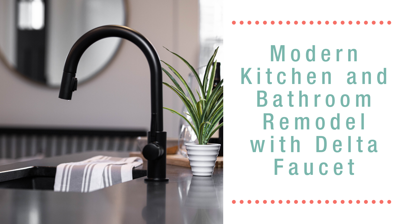 Matte Black Trash Delta Faucet in a modern kitchen.