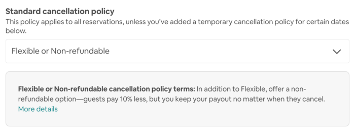 airbnb long term cancellation policy