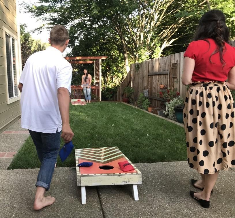 Cornhole with friends